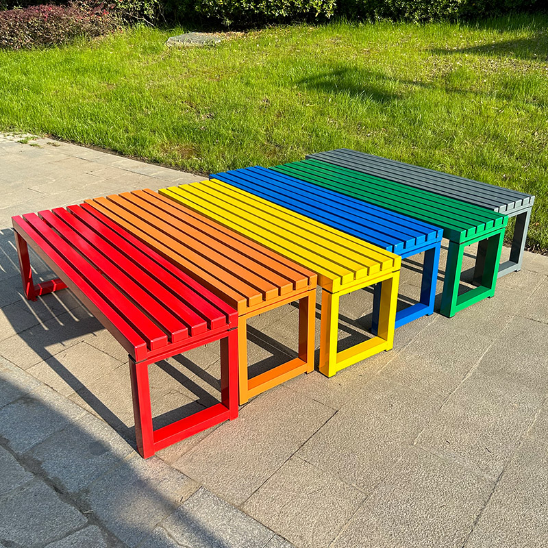 Outdoor Furniture Iron - Интернет-знаменитость Белая скамейка со спинкой Скамейка