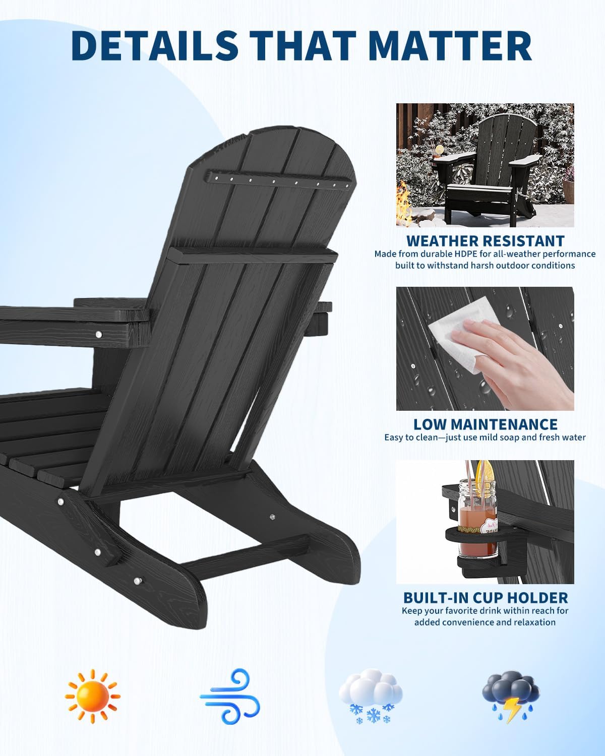 Складное кресло Адирондак из H – обзор и цена Deck Chair Lounger